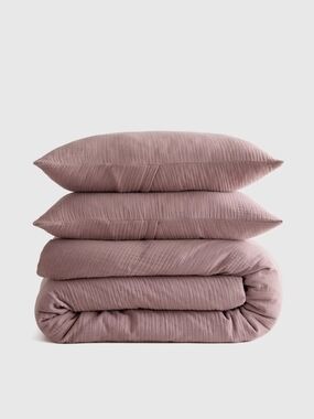NEW Quince King/CalKing Airy Gauze Duvet Cover Set W/ 2 Shams, Fig